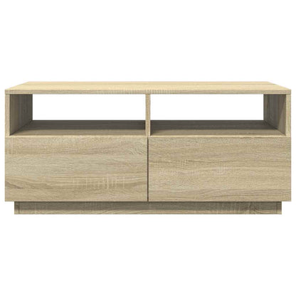 vidaXL Coffee Table with LED Lights Sonoma Oak 90x49x40 cm