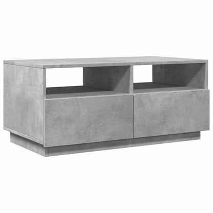 vidaXL Coffee Table with LED Lights Concrete Grey 90x49x40 cm