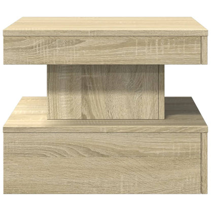 vidaXL Coffee Table with LED Lights Sonoma Oak 50x50x40 cm