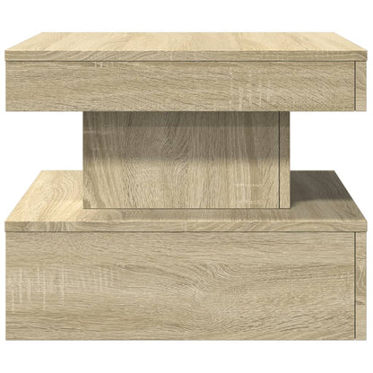 vidaXL Coffee Table with LED Lights Sonoma Oak 50x50x40 cm