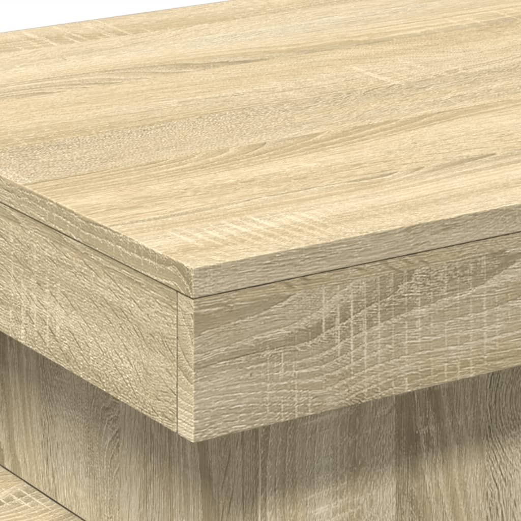 vidaXL Coffee Table with LED Lights Sonoma Oak 50x50x40 cm