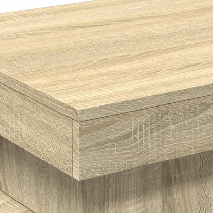 vidaXL Coffee Table with LED Lights Sonoma Oak 50x50x40 cm