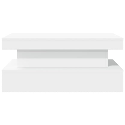 vidaXL Coffee Table with LED Lights White 90x50x40 cm