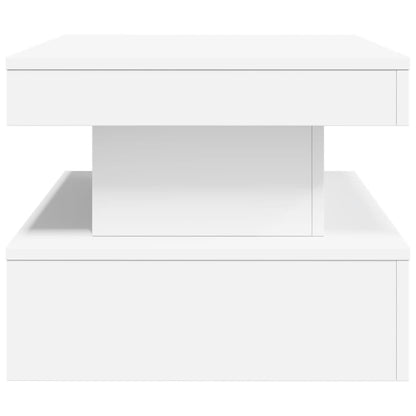 vidaXL Coffee Table with LED Lights White 90x50x40 cm