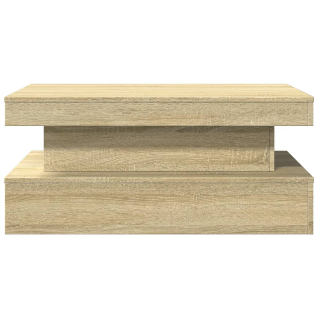 vidaXL Coffee Table with LED Lights Sonoma Oak 90x50x40 cm
