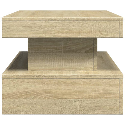 vidaXL Coffee Table with LED Lights Sonoma Oak 90x50x40 cm