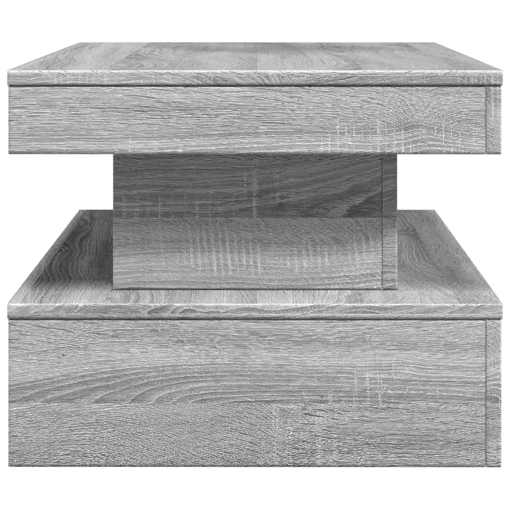 vidaXL Coffee Table with LED Lights Grey Sonoma 90x50x40 cm