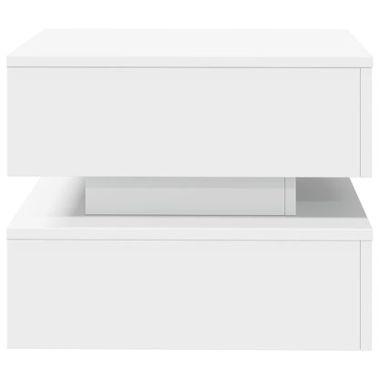 vidaXL Coffee Table with LED Lights White 50x50x40 cm