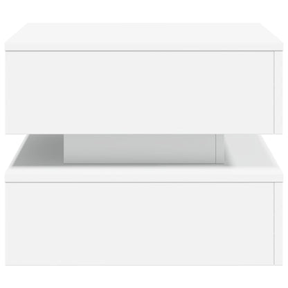 vidaXL Coffee Table with LED Lights White 50x50x40 cm