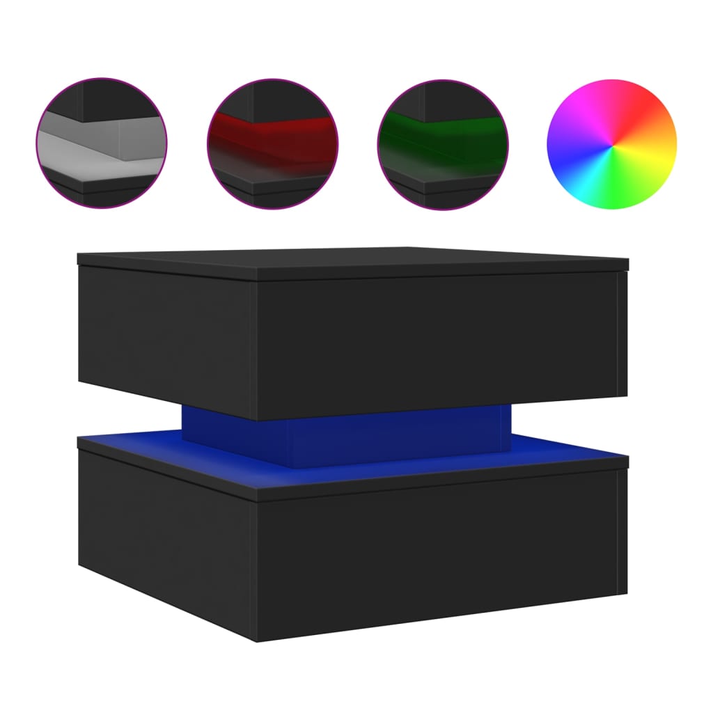 vidaXL Coffee Table | Black | Engineered wood | Low | Coffee Table | Square