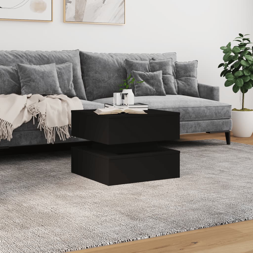 vidaXL Coffee Table | Black | Engineered wood | Low | Coffee Table | Square