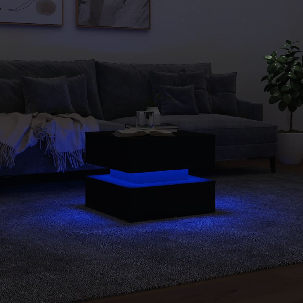vidaXL Coffee Table | Black | Engineered wood | Low | Coffee Table | Square