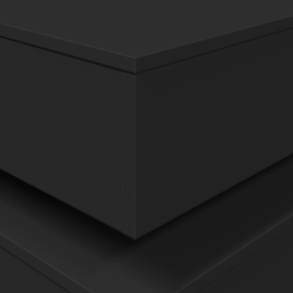 vidaXL Coffee Table | Black | Engineered wood | Low | Coffee Table | Square