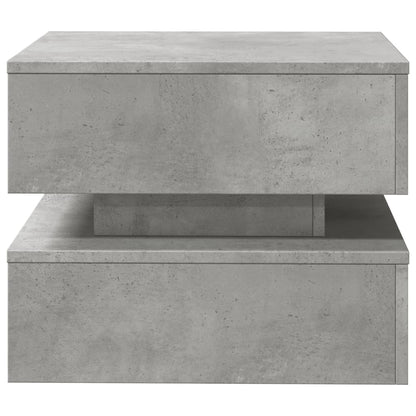 vidaXL Coffee Table with LED Lights Concrete Grey 50x50x40 cm