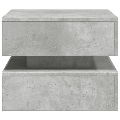 vidaXL Coffee Table with LED Lights Concrete Grey 50x50x40 cm