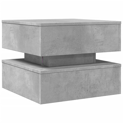 vidaXL Coffee Table with LED Lights Concrete Grey 50x50x40 cm