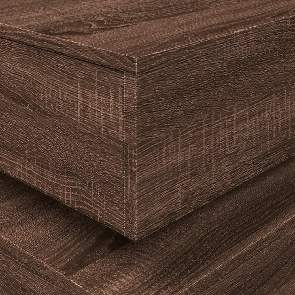 vidaXL Coffee Table with LED Lights Brown Oak 50x50x40 cm
