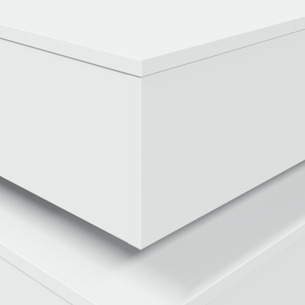 vidaXL Coffee Table with LED Lights White 90x50x40 cm