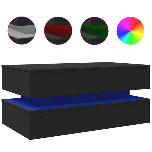 vidaXL Coffee Table | Black | Engineered wood | 90x50x40 cm | Coffee Table