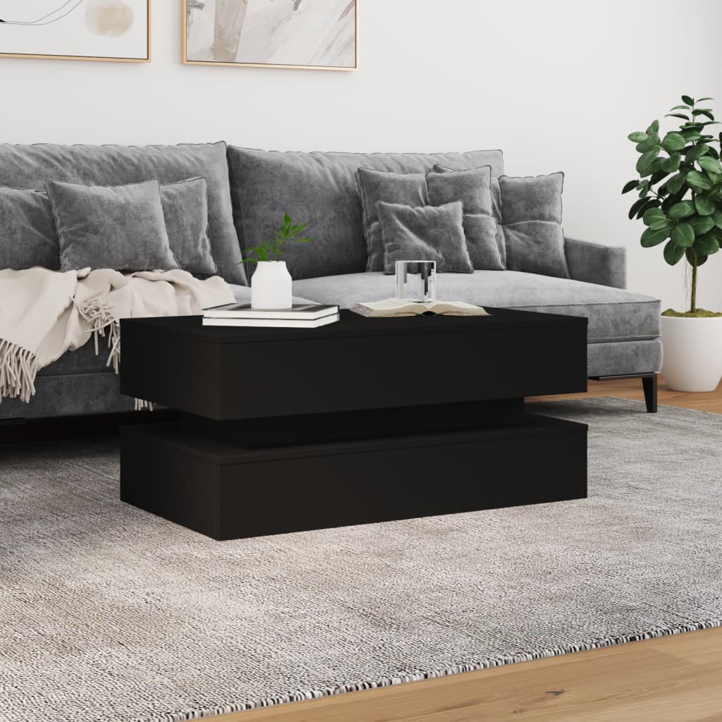 vidaXL Coffee Table | Black | Engineered wood | 90x50x40 cm | Coffee Table