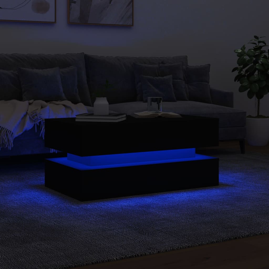 vidaXL Coffee Table | Black | Engineered wood | 90x50x40 cm | Coffee Table
