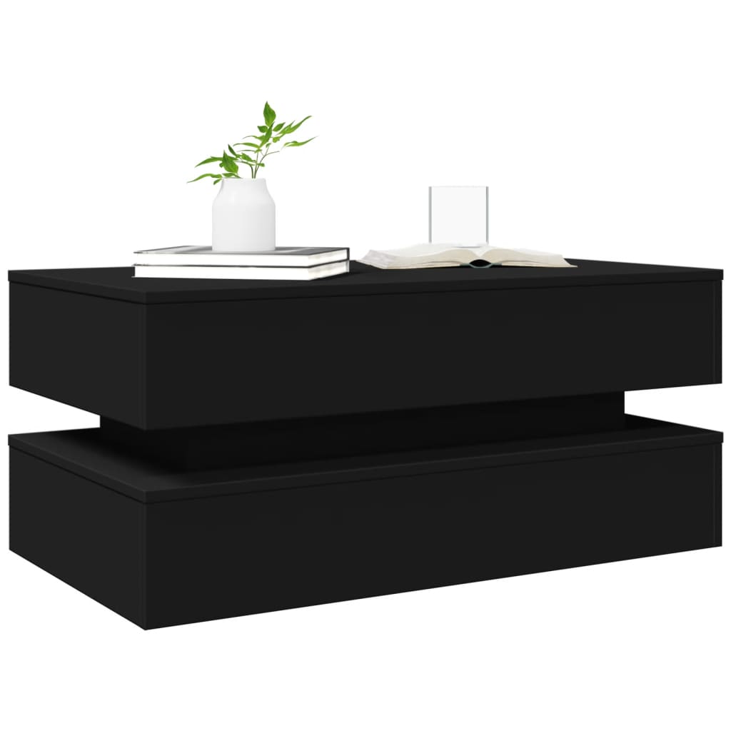 vidaXL Coffee Table | Black | Engineered wood | 90x50x40 cm | Coffee Table