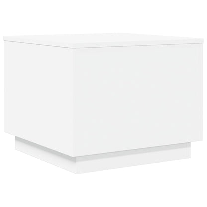 vidaXL Coffee Table with LED Lights White 50x50x40 cm