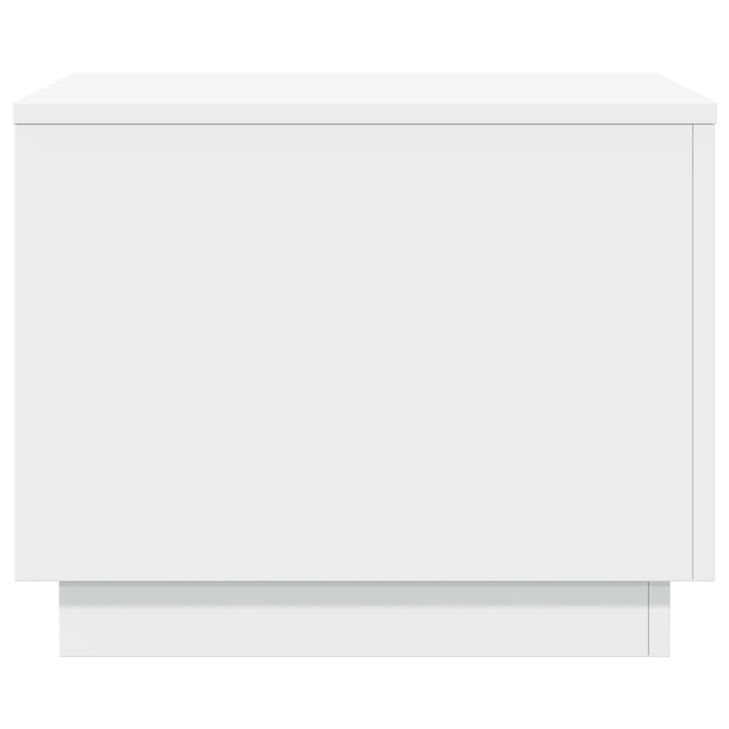 vidaXL Coffee Table with LED Lights White 50x50x40 cm