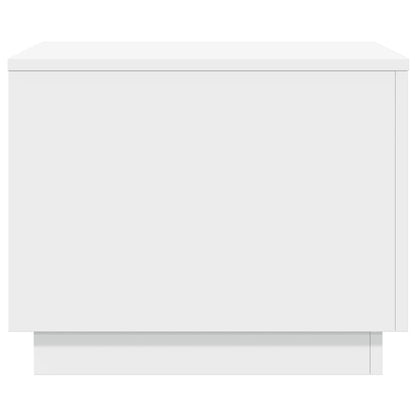 vidaXL Coffee Table with LED Lights White 50x50x40 cm