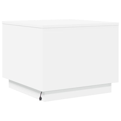 vidaXL Coffee Table with LED Lights White 50x50x40 cm