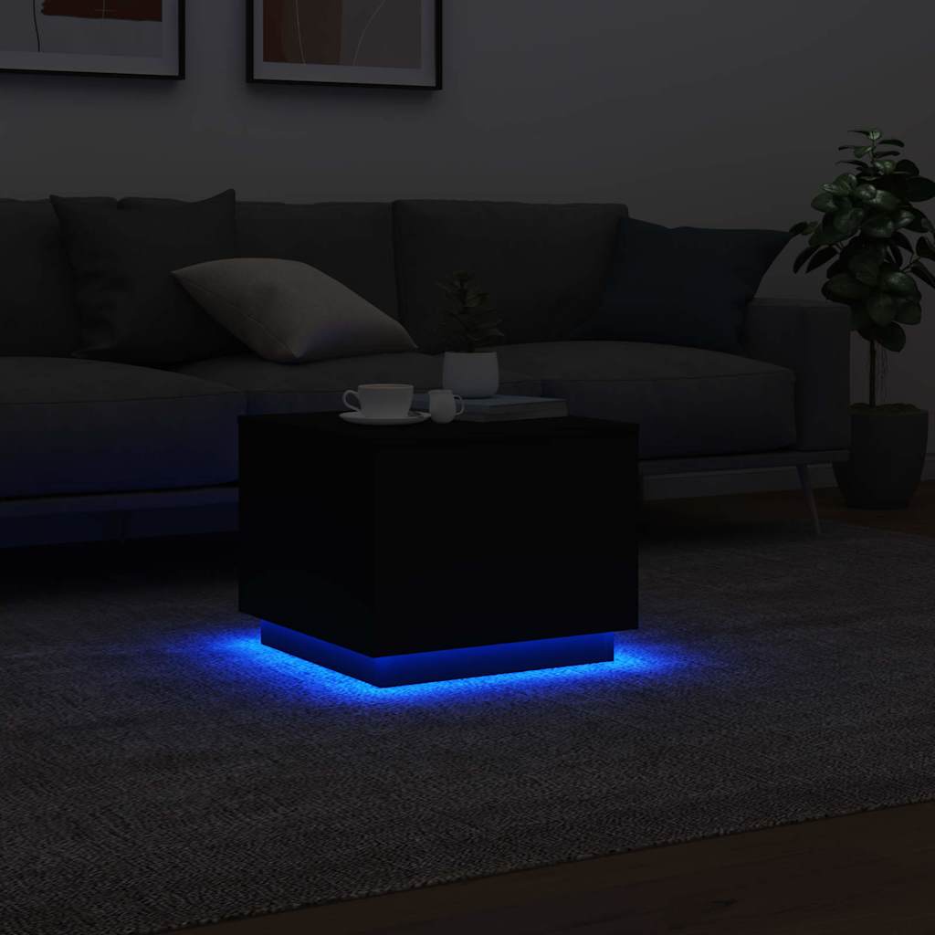 vidaXL Coffee Table | Black | Engineered wood | 50 cm x 50 cm x 40 cm