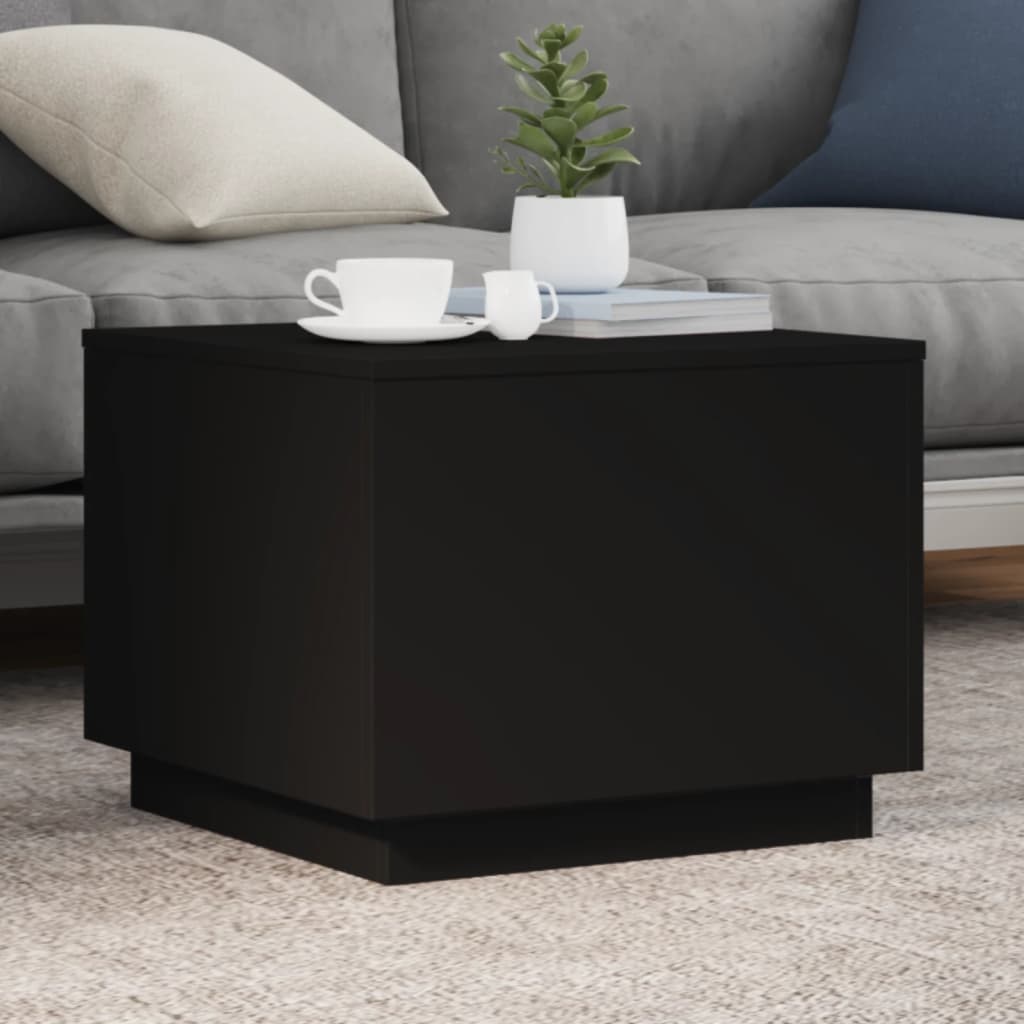 vidaXL Coffee Table | Black | Engineered wood | 50 cm x 50 cm x 40 cm