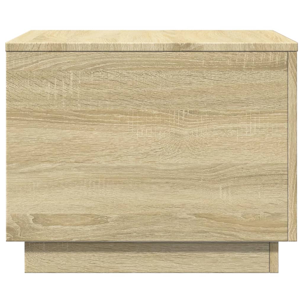 vidaXL Coffee Table with LED Lights Sonoma Oak 50x50x40 cm