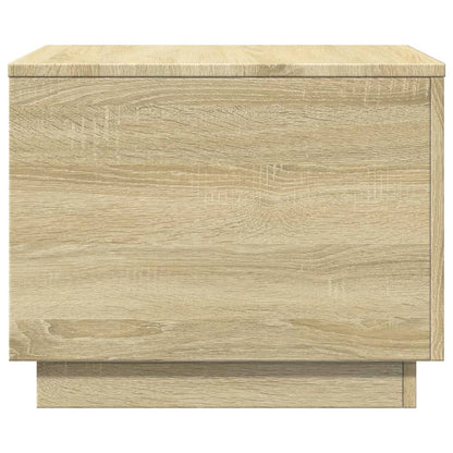 vidaXL Coffee Table with LED Lights Sonoma Oak 50x50x40 cm