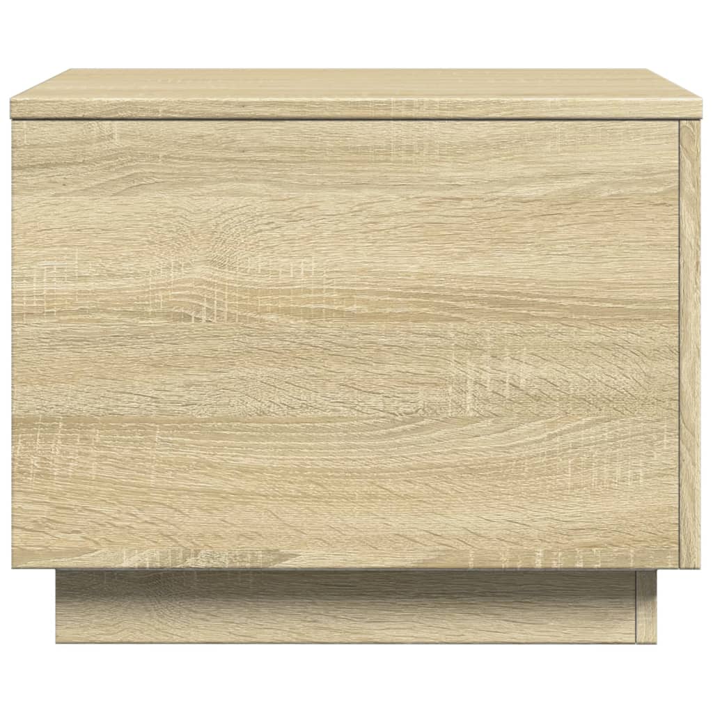 vidaXL Coffee Table with LED Lights Sonoma Oak 50x50x40 cm