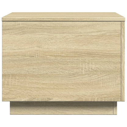 vidaXL Coffee Table with LED Lights Sonoma Oak 50x50x40 cm