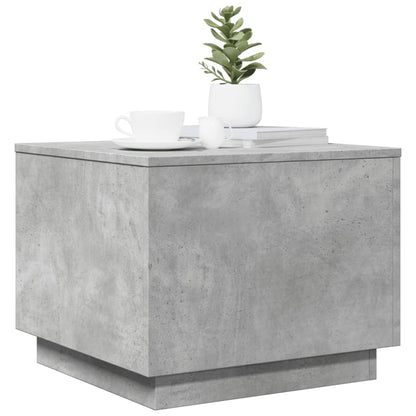 vidaXL Coffee Table with LED Lights Concrete Grey 50x50x40 cm