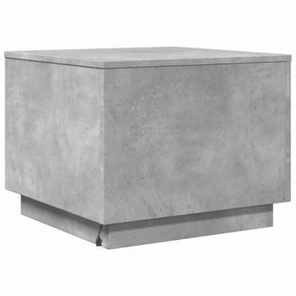vidaXL Coffee Table with LED Lights Concrete Grey 50x50x40 cm
