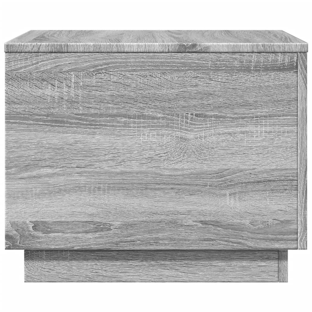 vidaXL Coffee Table with LED Lights Grey Sonoma 50x50x40 cm