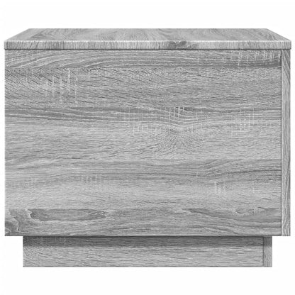 vidaXL Coffee Table with LED Lights Grey Sonoma 50x50x40 cm
