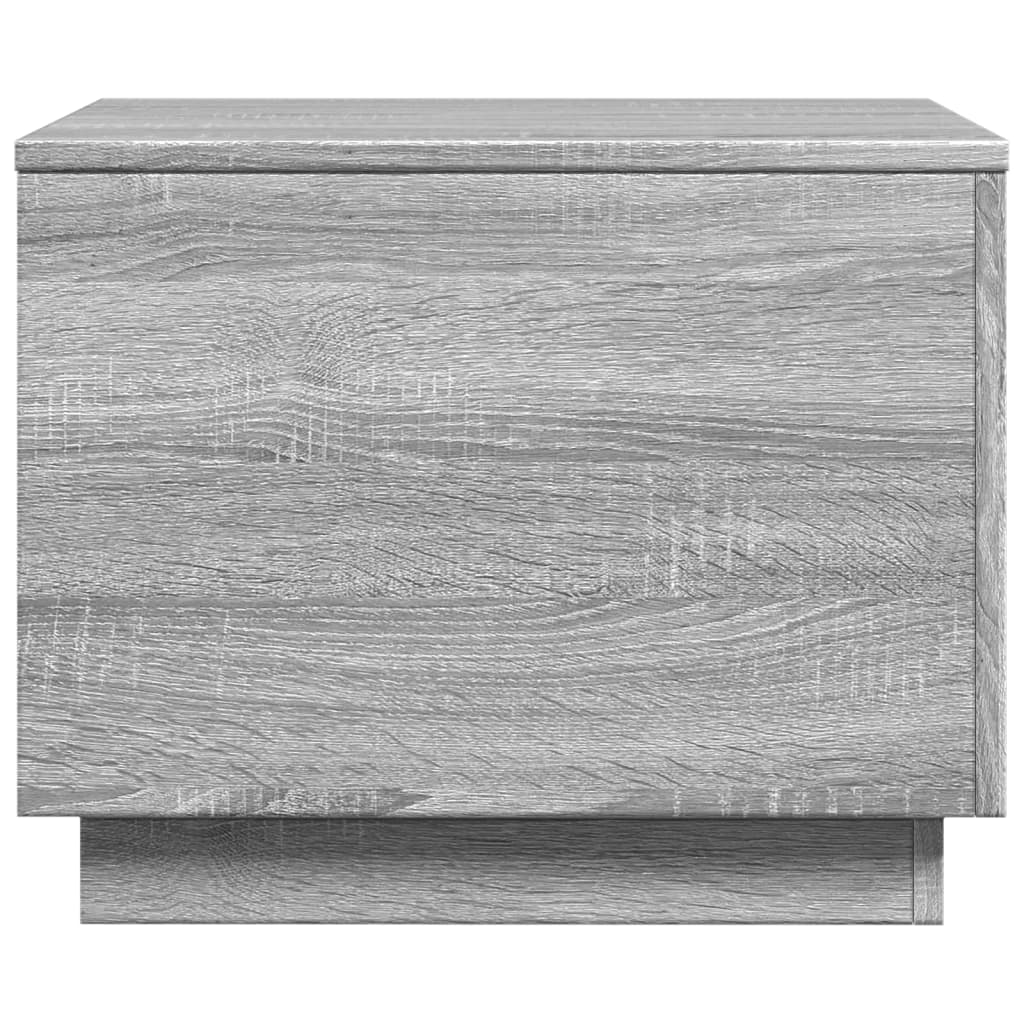 vidaXL Coffee Table with LED Lights Grey Sonoma 50x50x40 cm