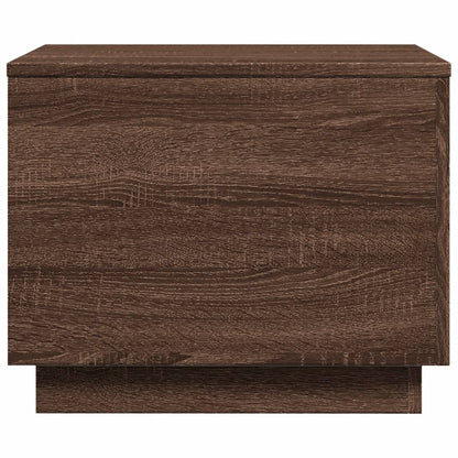 vidaXL Coffee Table with LED Lights Brown Oak 50x50x40 cm