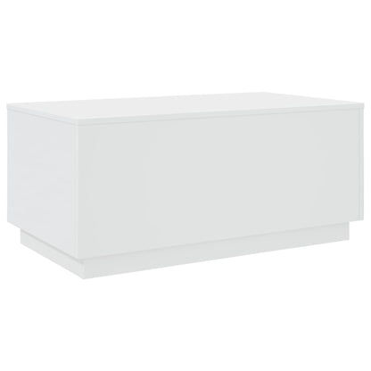 vidaXL Coffee Table with LED Lights White 90x50x40 cm