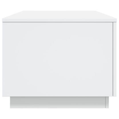 vidaXL Coffee Table with LED Lights White 90x50x40 cm