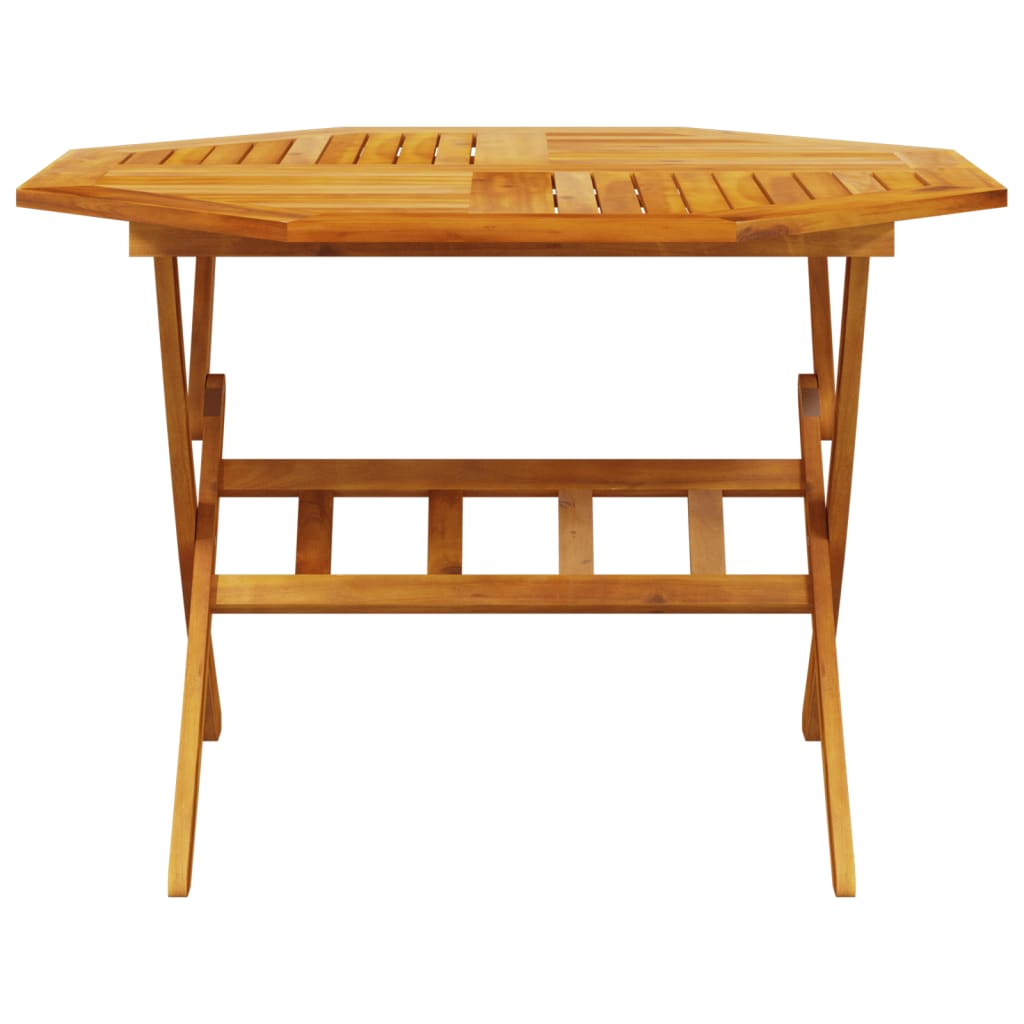 vidaXL Folding Garden Table Ø110x75 cm Solid Wood Acacia