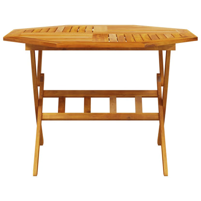vidaXL Folding Garden Table Ø110x75 cm Solid Wood Acacia
