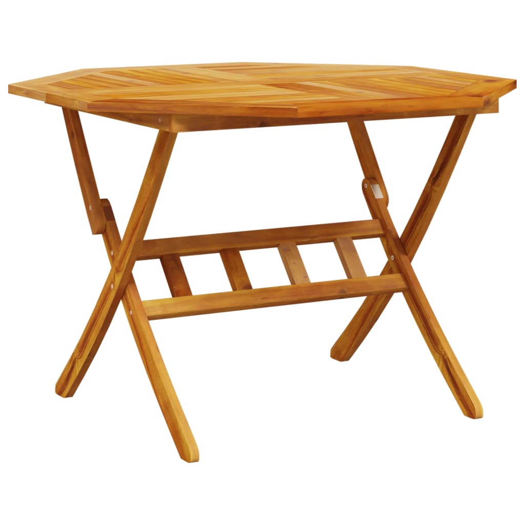 vidaXL Folding Garden Table Ø110x75 cm Solid Wood Acacia