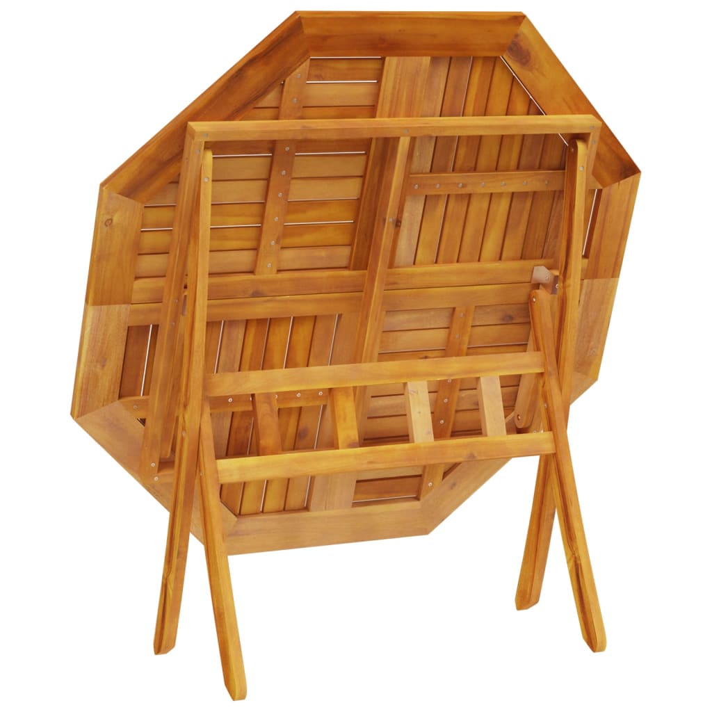 vidaXL Folding Garden Table Ø110x75 cm Solid Wood Acacia