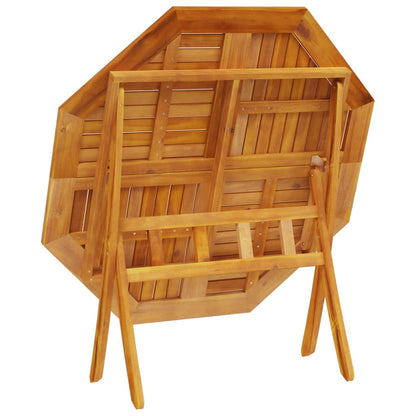 vidaXL Folding Garden Table Ø110x75 cm Solid Wood Acacia