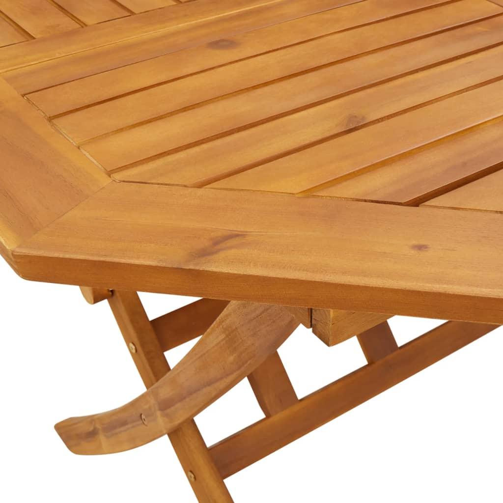 vidaXL Folding Garden Table Ø110x75 cm Solid Wood Acacia
